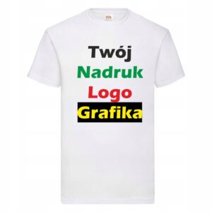 białe z nadrukiem rozmiar L
